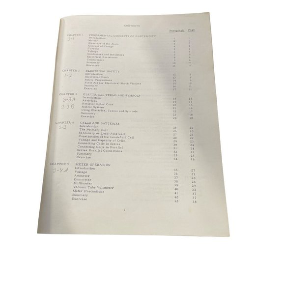 Fundamentals of Electricity 1973 C F B 1000 Army Artillery School Training Vinta - Picture 3 of 3